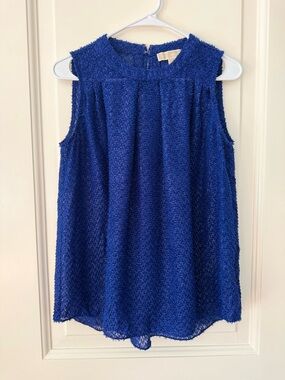 Michael Kors Cobalt Textured Sleeveless Top